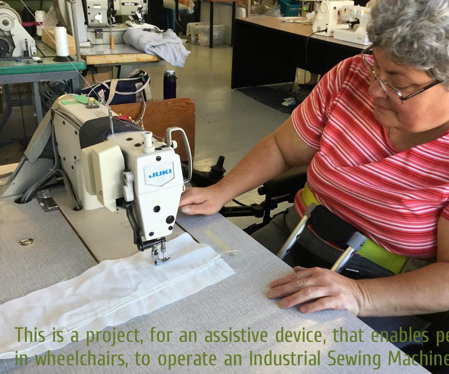 Using an Industrial Sewing Machine, From a Wheelchair 4 Steps (with