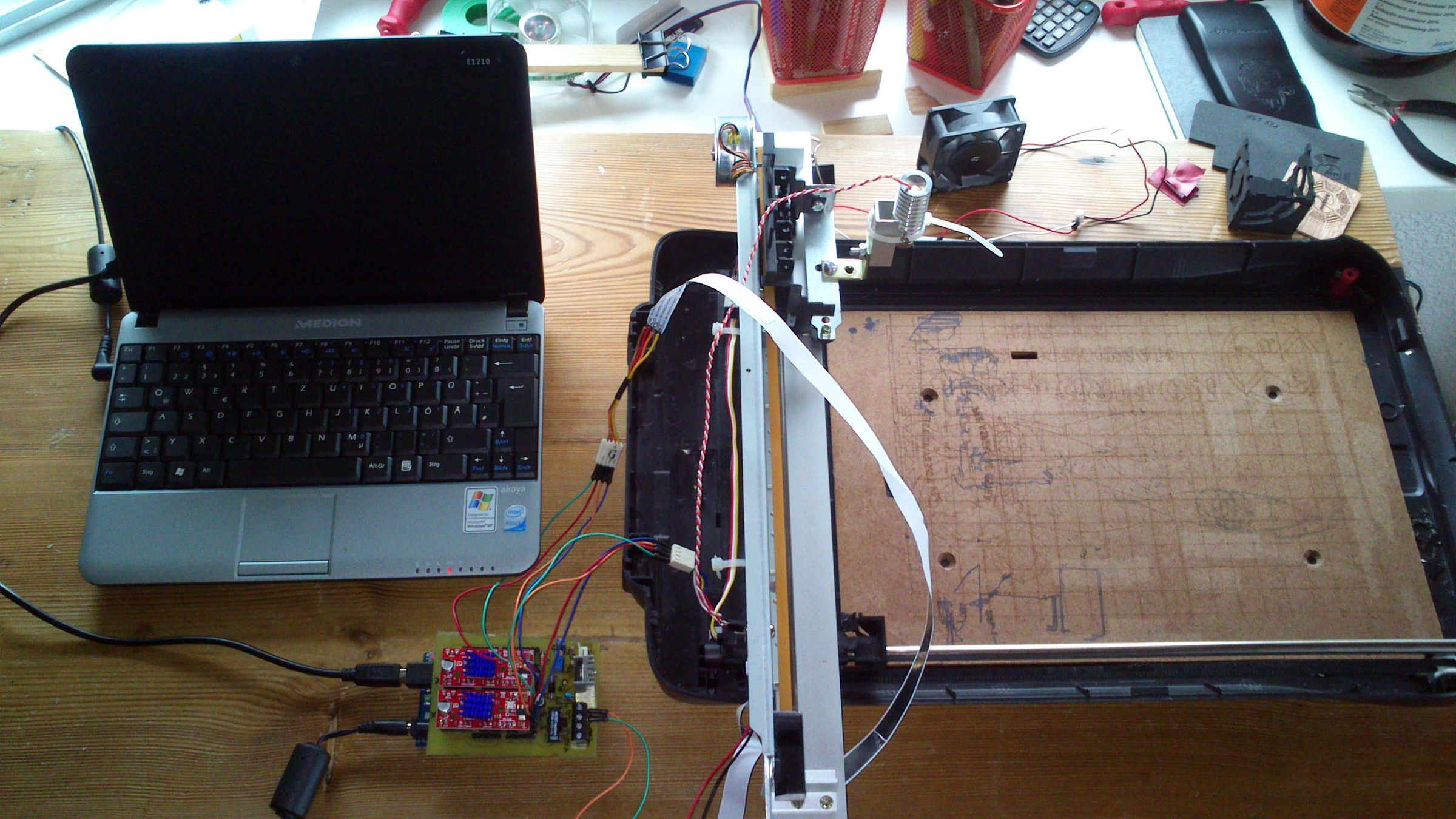 diy laser cutter from old printer