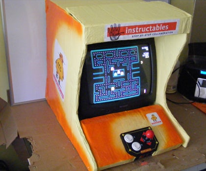 Cardboard Bar Top Arcade Game Console - Lithium Rain Recycled Entertainment Machine of Righteousness