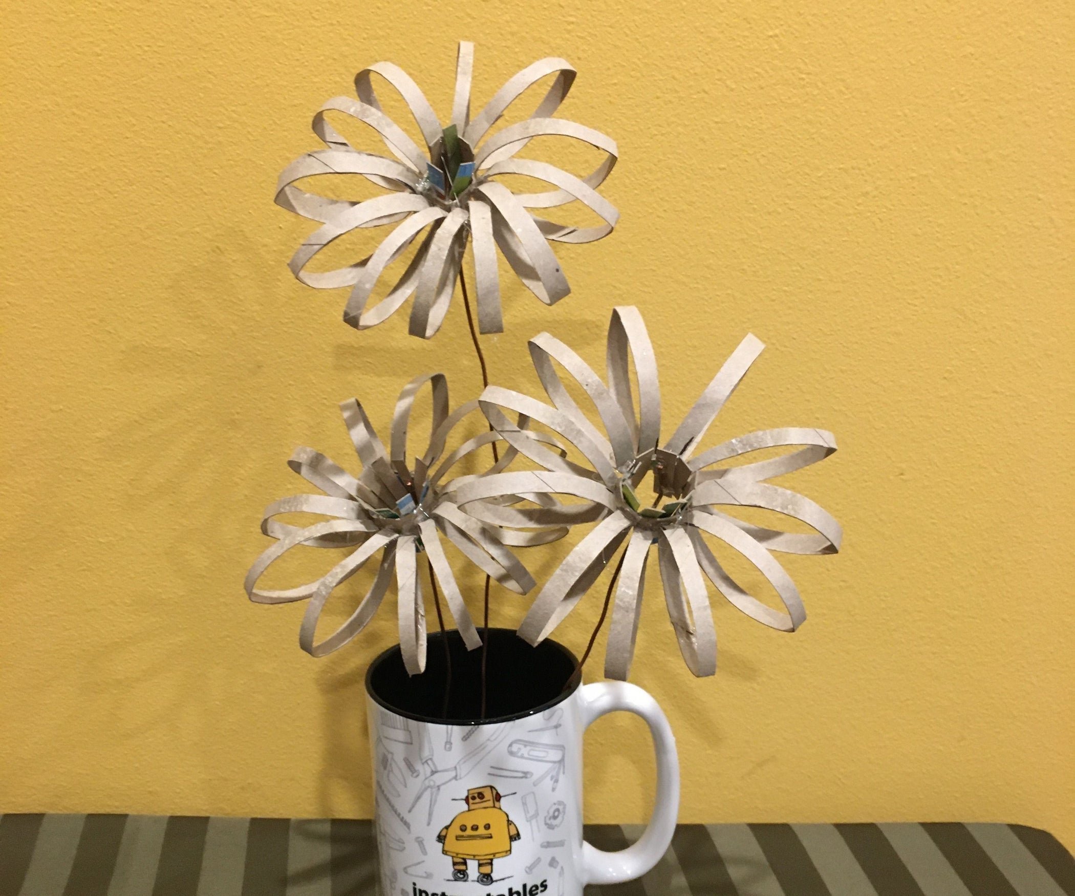 Rustic Cardboard Flowers 3 Steps (with Pictures) Instructables