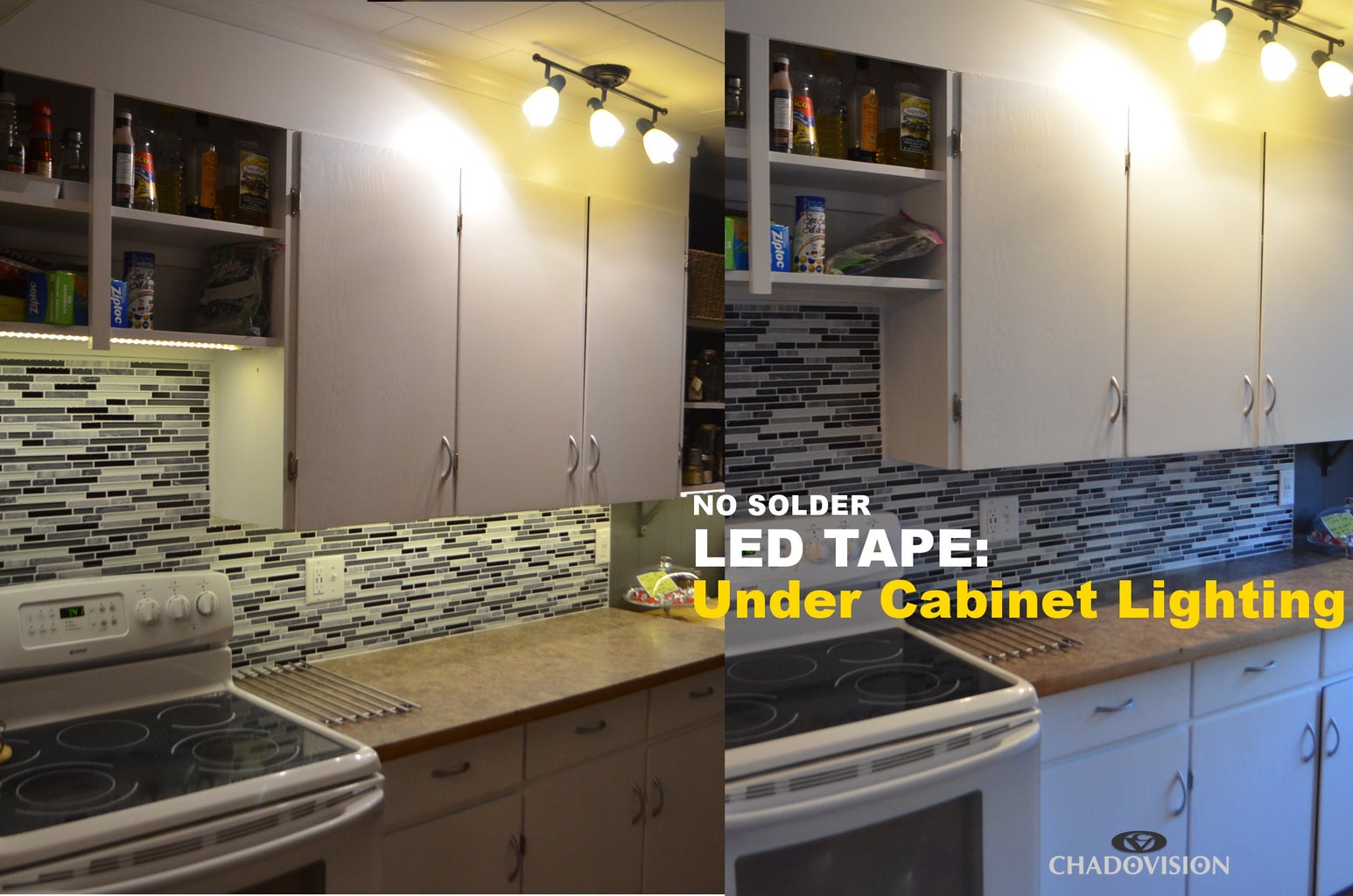 Led Tape Under Cabinet Lighting No Soldering 9 Steps With Pictures Instructables Led Tape Under Cabinet Lighting No, How To Install Led Strip Lights Under Cabinets Uk