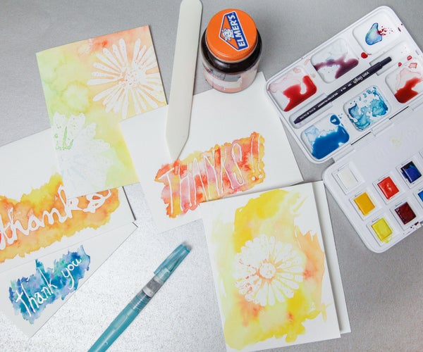 Watercolor Resist Cards