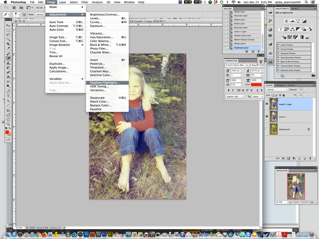 old photo in adobe photoshop