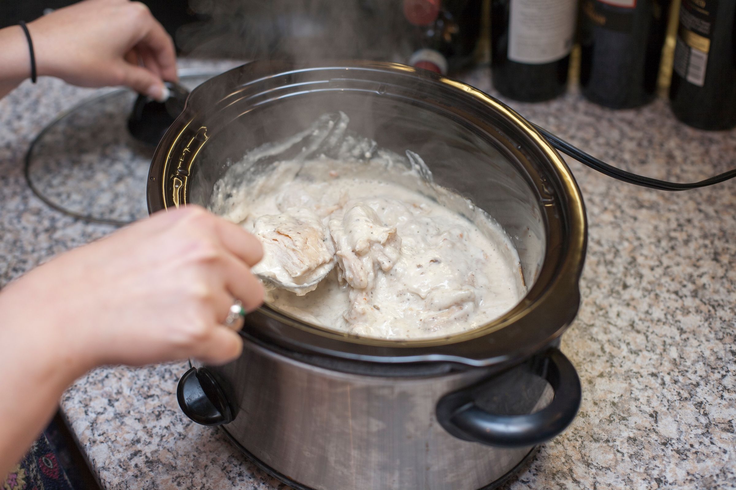 Creamy White Wine Crock Pot Chicken 6 Steps (with Pictures