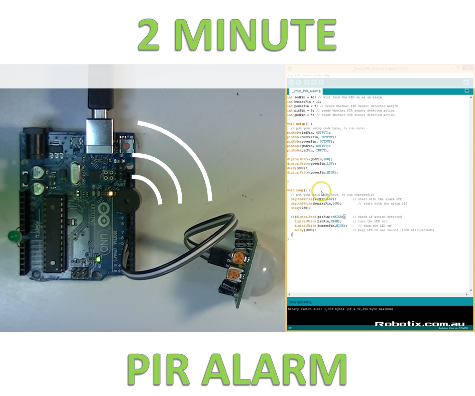 2 minute pir alarm DIY Project DIY Project Image