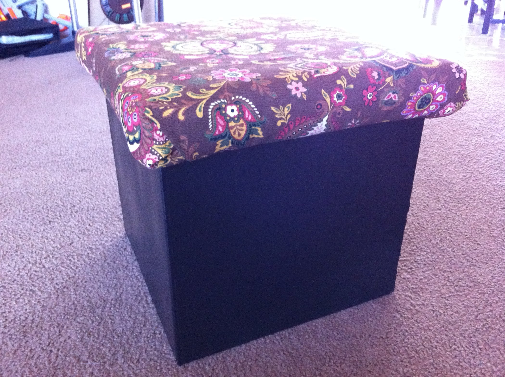 Cardboard Storage Cube Ottoman 5 Steps (with Pictures) Instructables