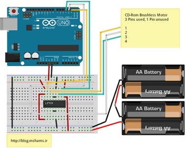 Run a CDROM Brushless Motor With Arduino : 3 Steps - Instructables