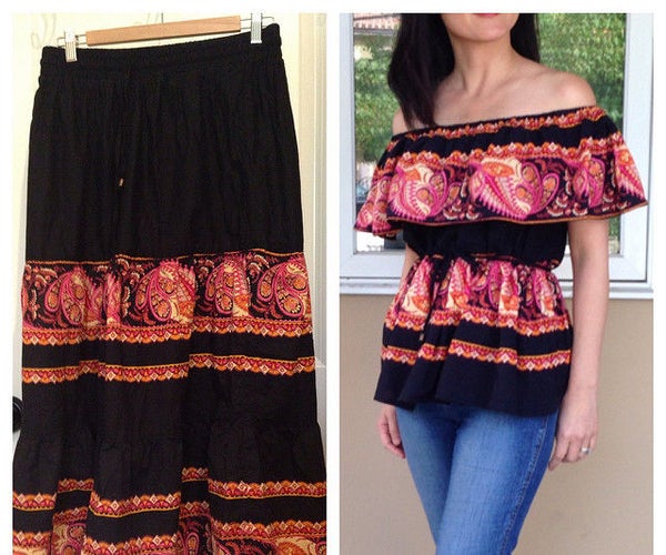 How to Upcycle a Skirt Into an Cold Shoulder Shirt