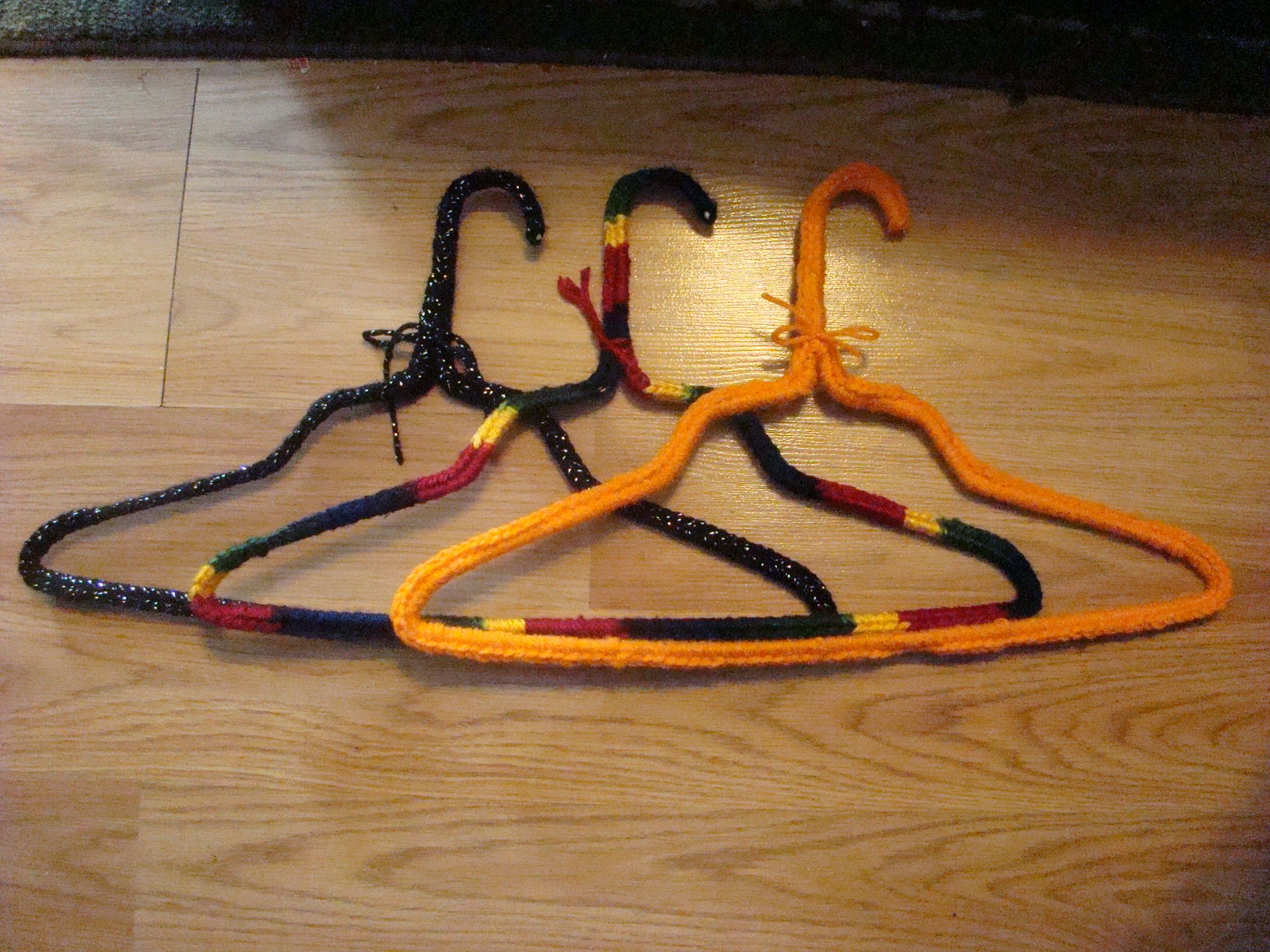 crochet coat hangers