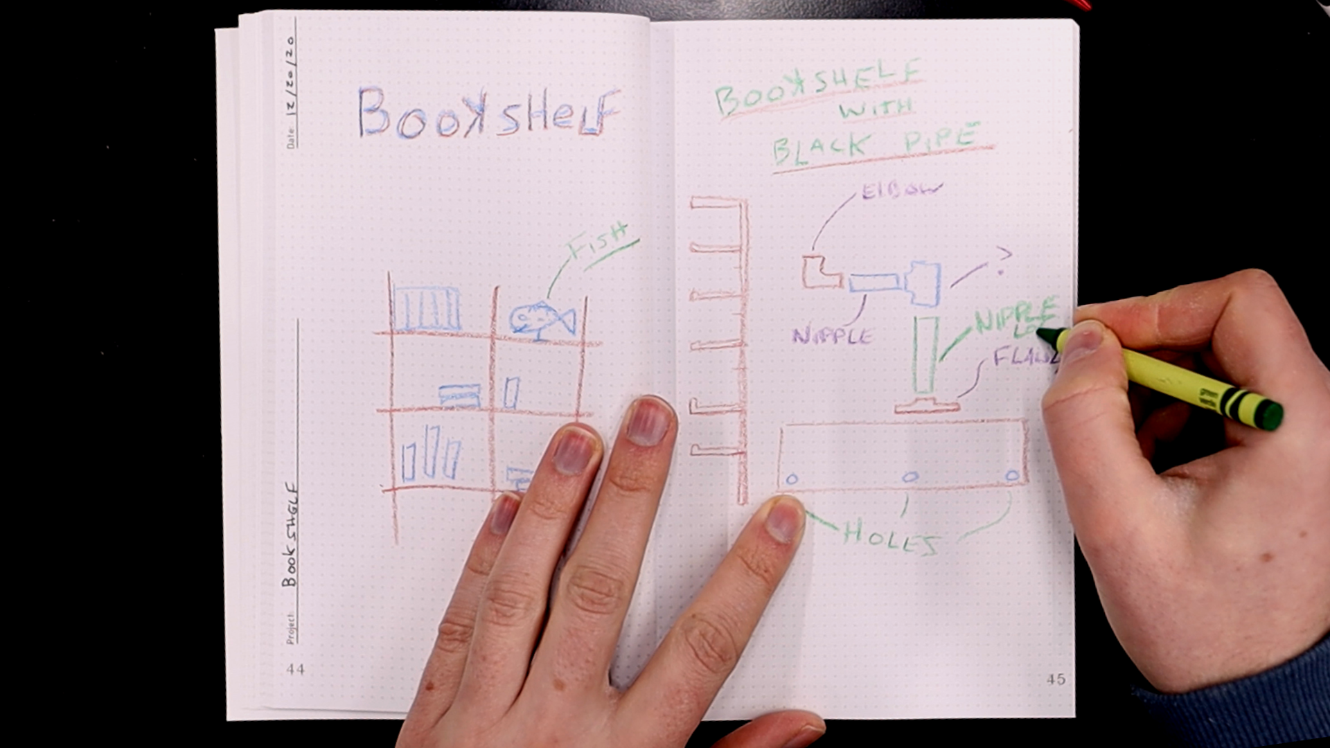 DIY Industrial Black Pipe Bookshelf!