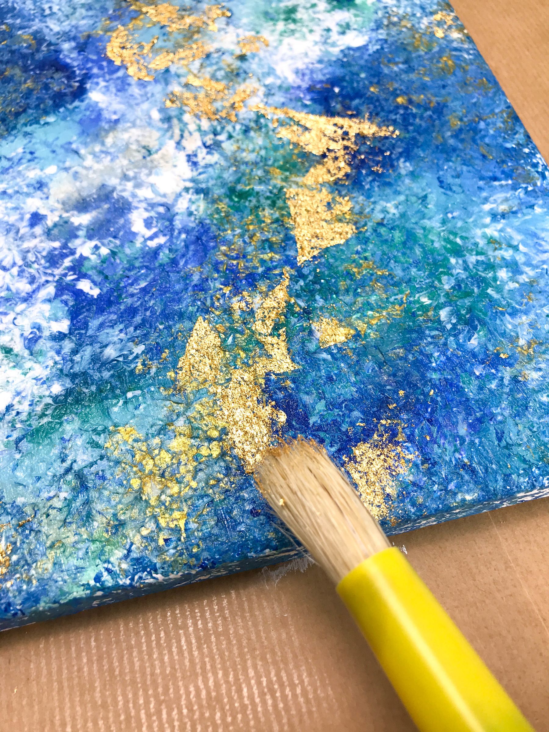DIY Gold Acrylic Abstract Painting 13 Steps (with Pictures