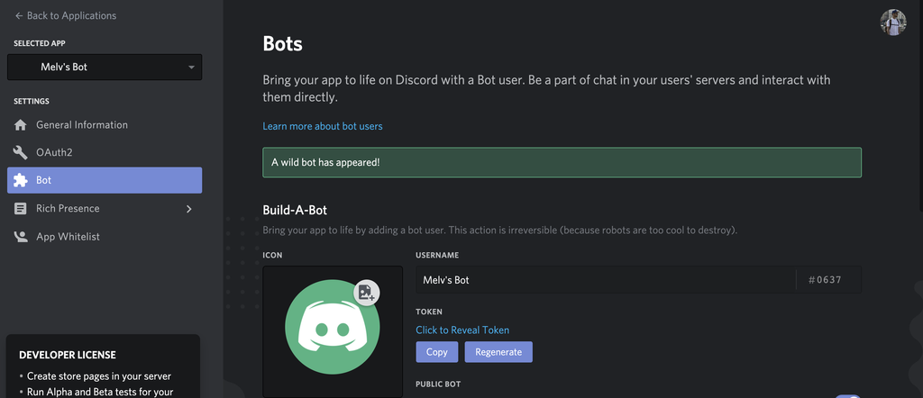 add an interactive bot in discord