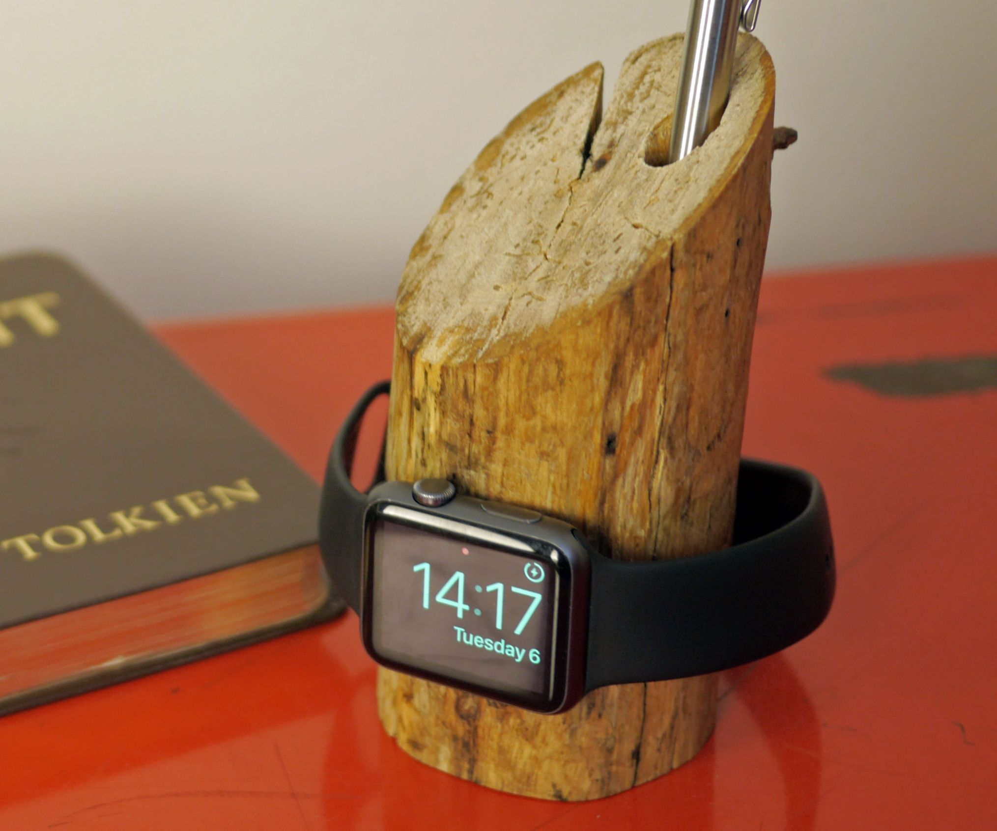 a rustic apple watch dock DIY Project DIY Project Image