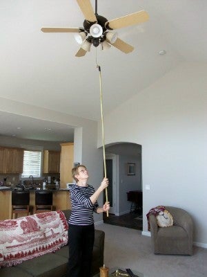 Pulling Switching Chains On A High Ceiling Fan 6 Steps Instructables High Ceiling Fan, Ceiling Fan Chain Pulled Out