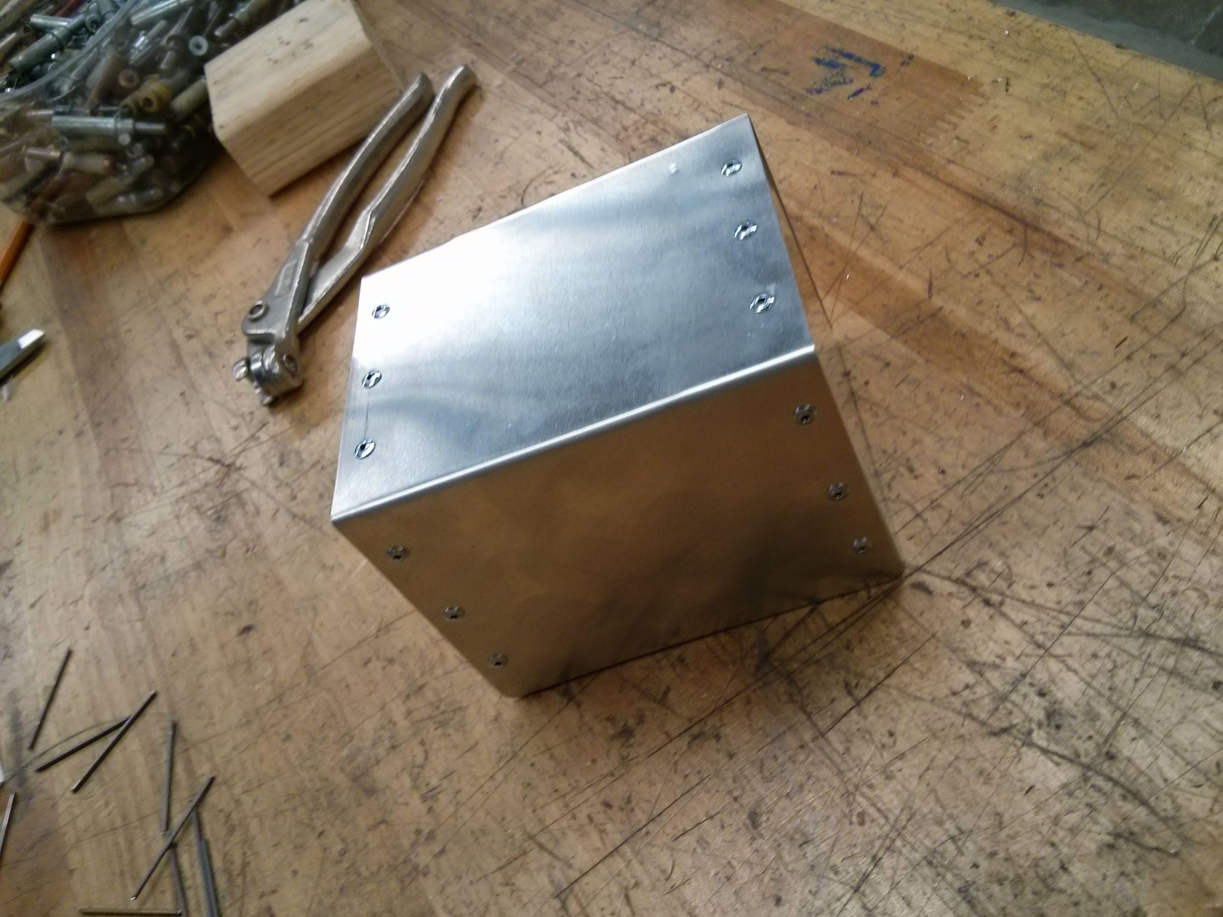 A Riveted Metal Box With Lid 11 Steps Instructables