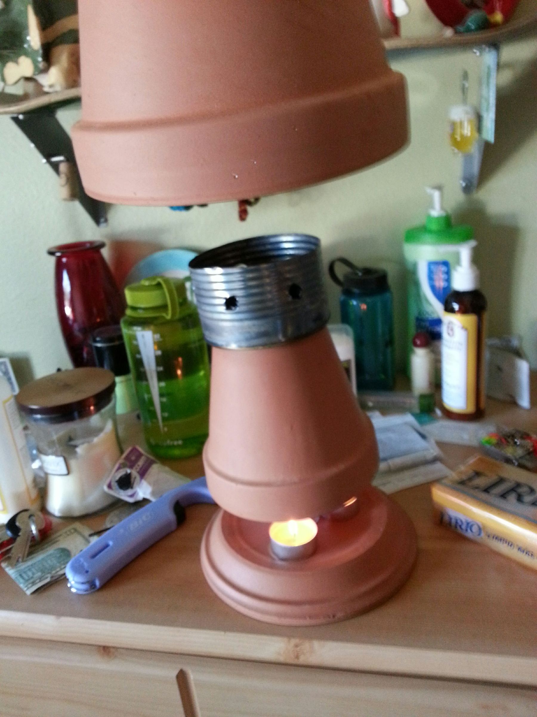 Tea Candle and Ceramic Flower Pot "heater" 7 Steps (with Pictures