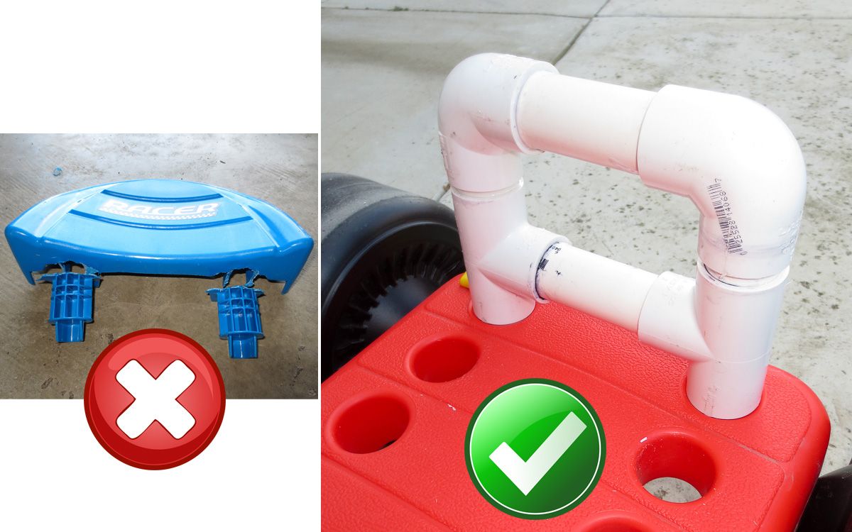 DIY guide for How To Build A "Big Wheel" Replacement Seat With PVC Pipe with step-by-step instructions