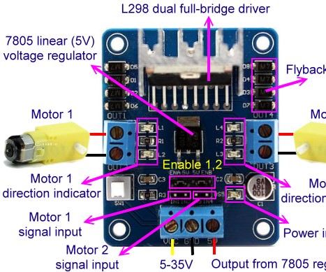 l298n motor driver no pins