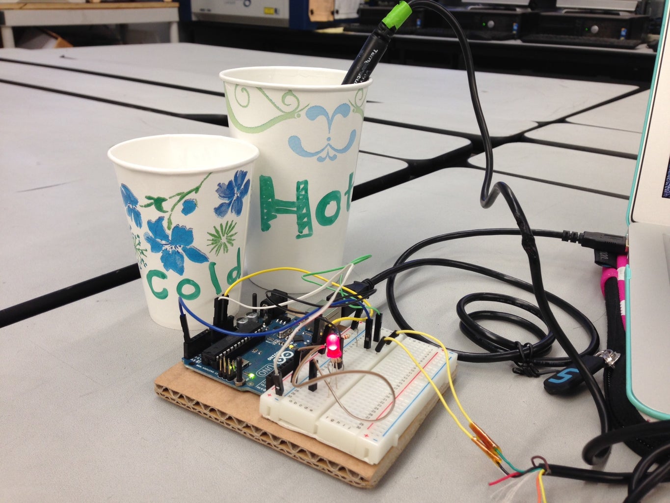 Temperature Sensor With LED 7 Steps Circuit Diagram