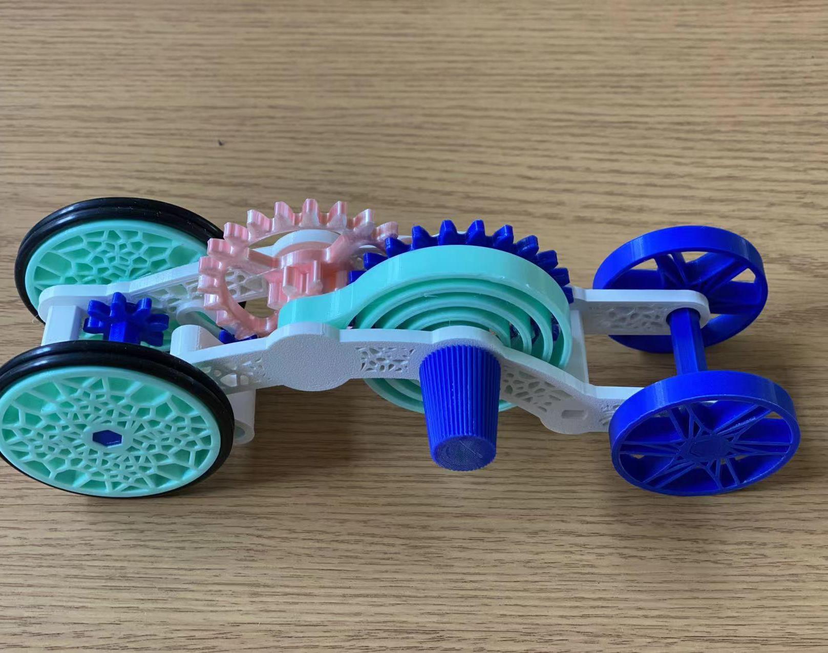 3DPrinted Stylish Windup Motor Car 16 Steps (with Pictures