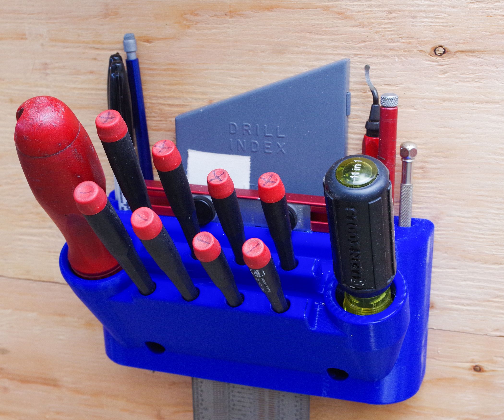 3D Printed Screwdriver, Drill Pen and Ruler Holder Instructables