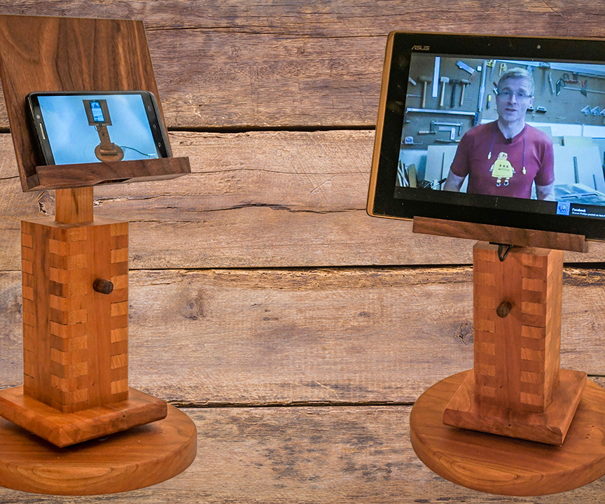 adjustable cell phone / tablet stand for video calls DIY Project DIY Project Image