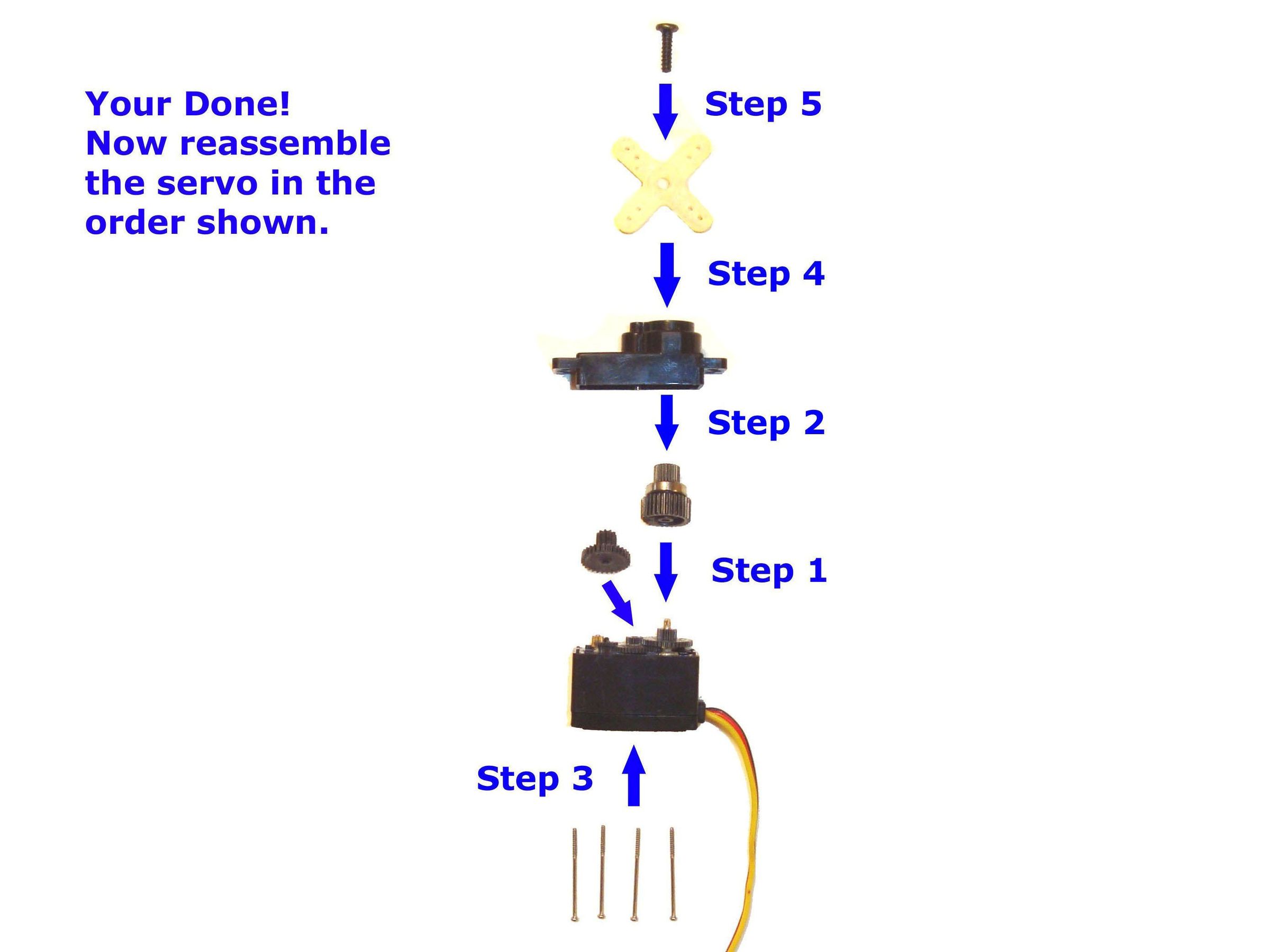How to Modify a Hitec HS65HB Servo W/Kryptonite Gears for Continuous