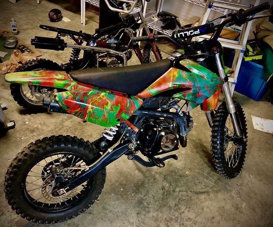 DIY guide for Hydro-Dipped Dirt Bike with step-by-step instructions