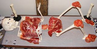 The Mad Scientist Halloween Buffet With "Andipasti" the Edible Skeleton.