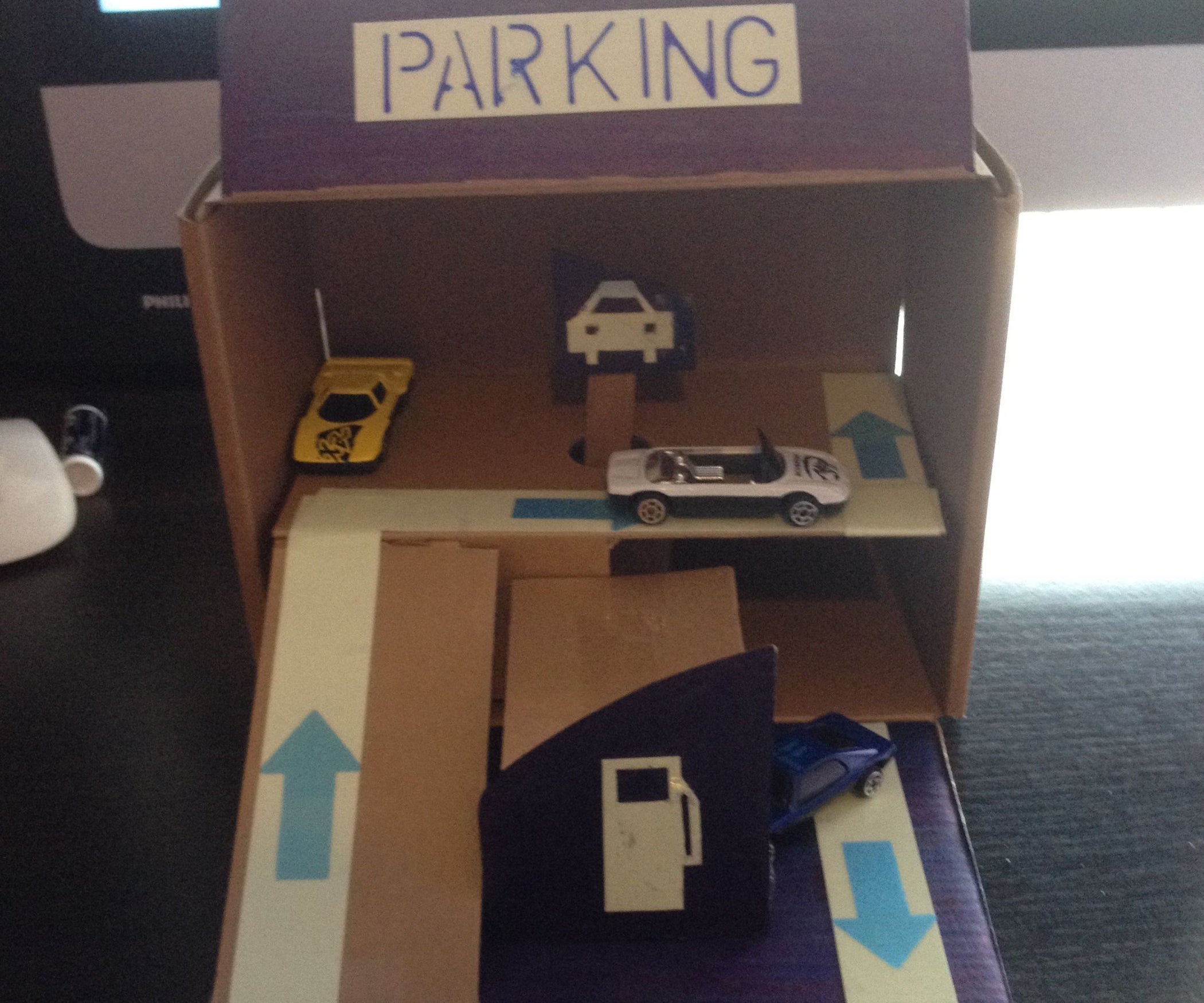 Kids Cardboard Garage 5 Steps Instructables