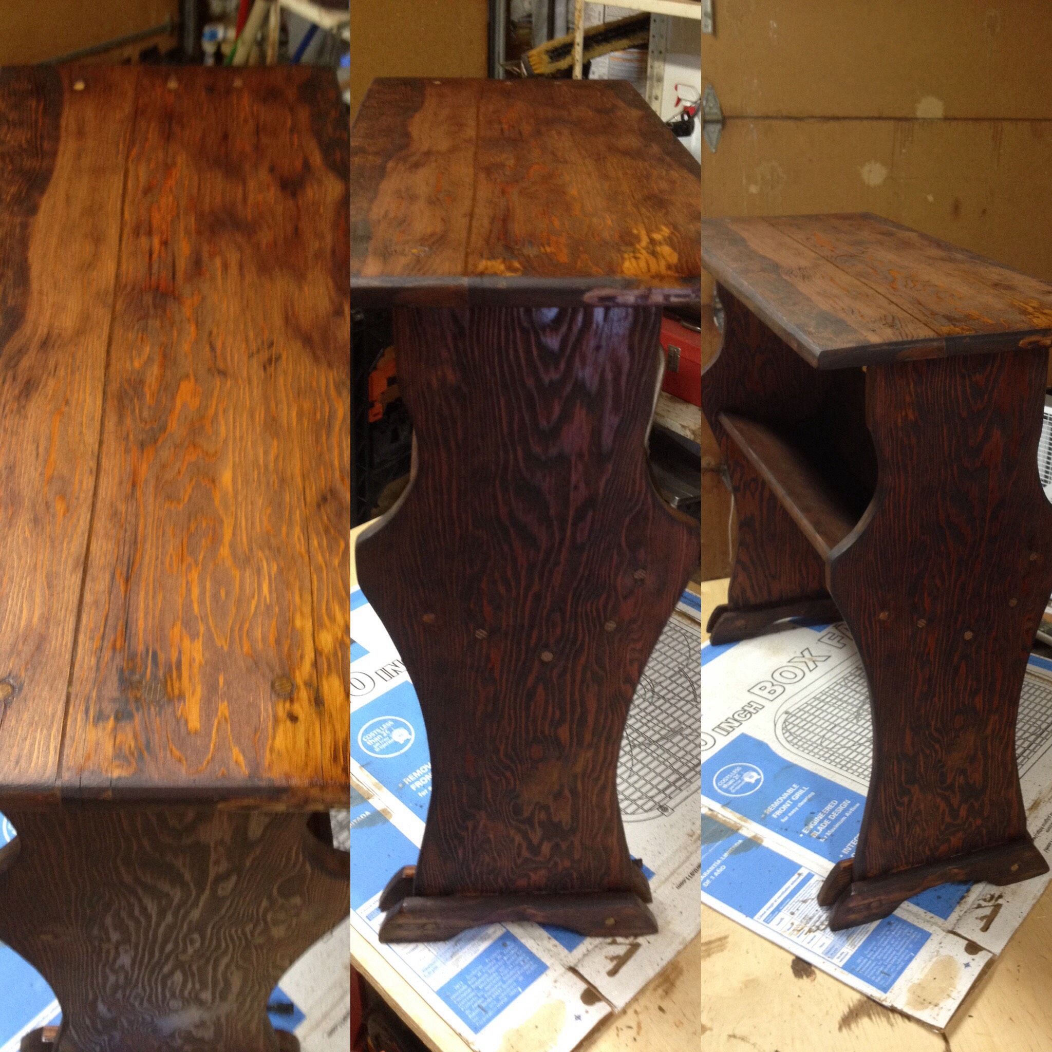 Restoring an Antique End Table With Bookshelf