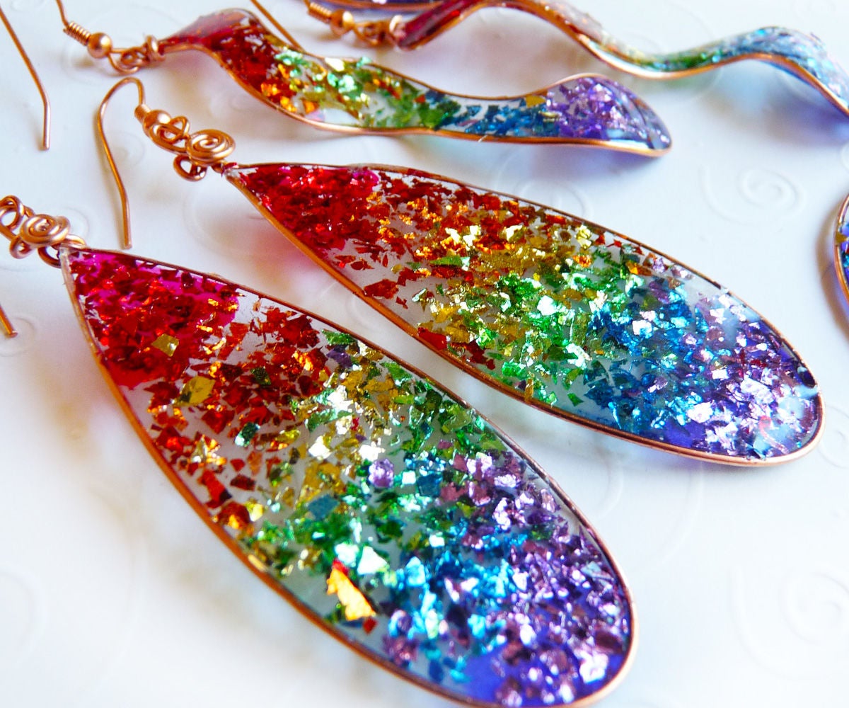 Rainbow Resin Glitter Earrings : 21 Steps (with Pictures) - Instructables