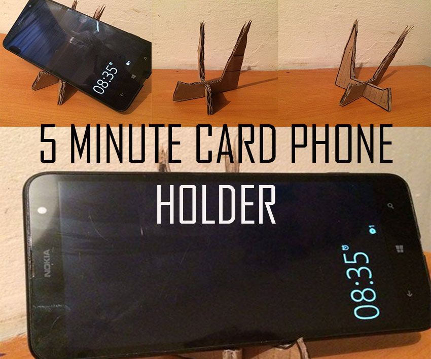 DIY guide for 5 Minute Card Phone Holder with step-by-step instructions
