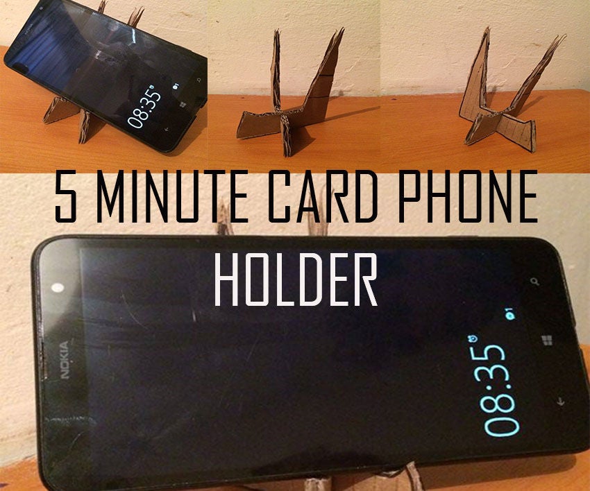 5 Minute Card Phone Holder 3 Steps Instructables