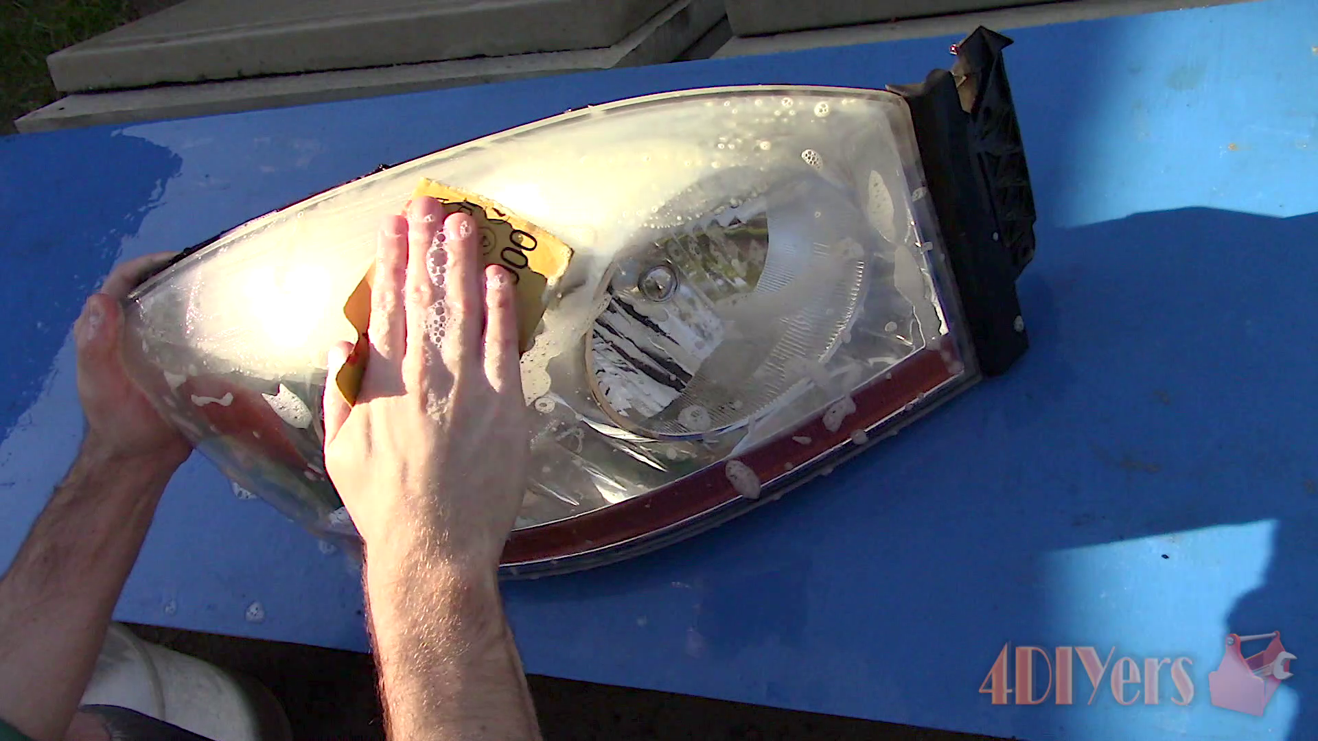 How to Restore Faded Hazy or Yellowing Headlights by Wet Sanding and Polishing 13 Steps (with