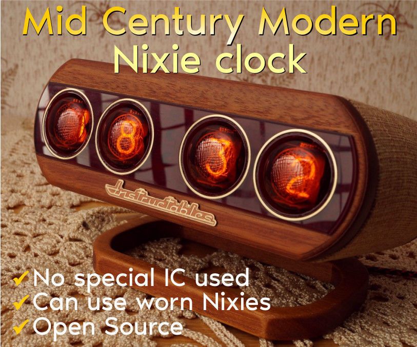 Mid Century Modern Nixie Clock