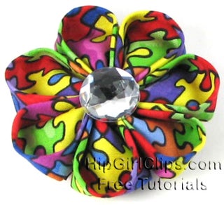 How To Make Round Petal Fabric Kanzashi Flowers 24 Steps Instructables