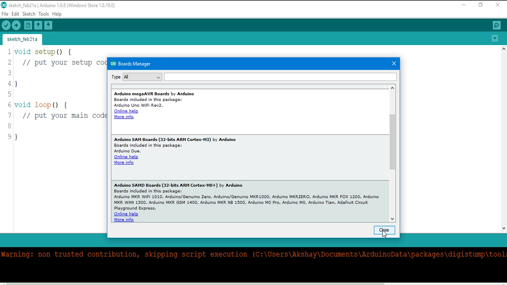 arduino 1.8.5 with digispark programmer