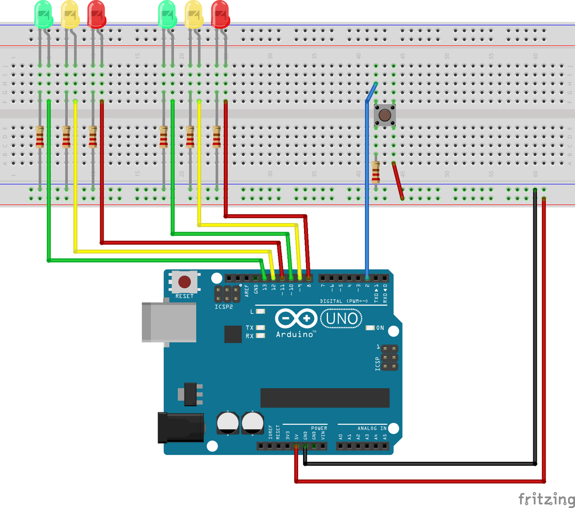 Basic Arduino Traffic Light Utilizing Interrupts : 6 Steps - Instructables