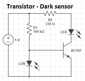 Transistor Dark Light Sensor 5 Steps Instructables Transistor Dark Light Sensor 5 Steps Instructables