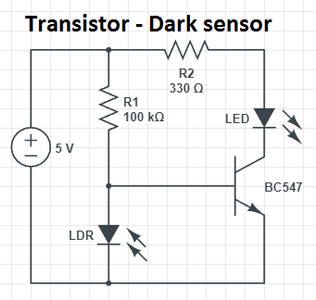 Sensor Transistor Transistor - Dark/Light Sensor : 5 Steps - Instructables