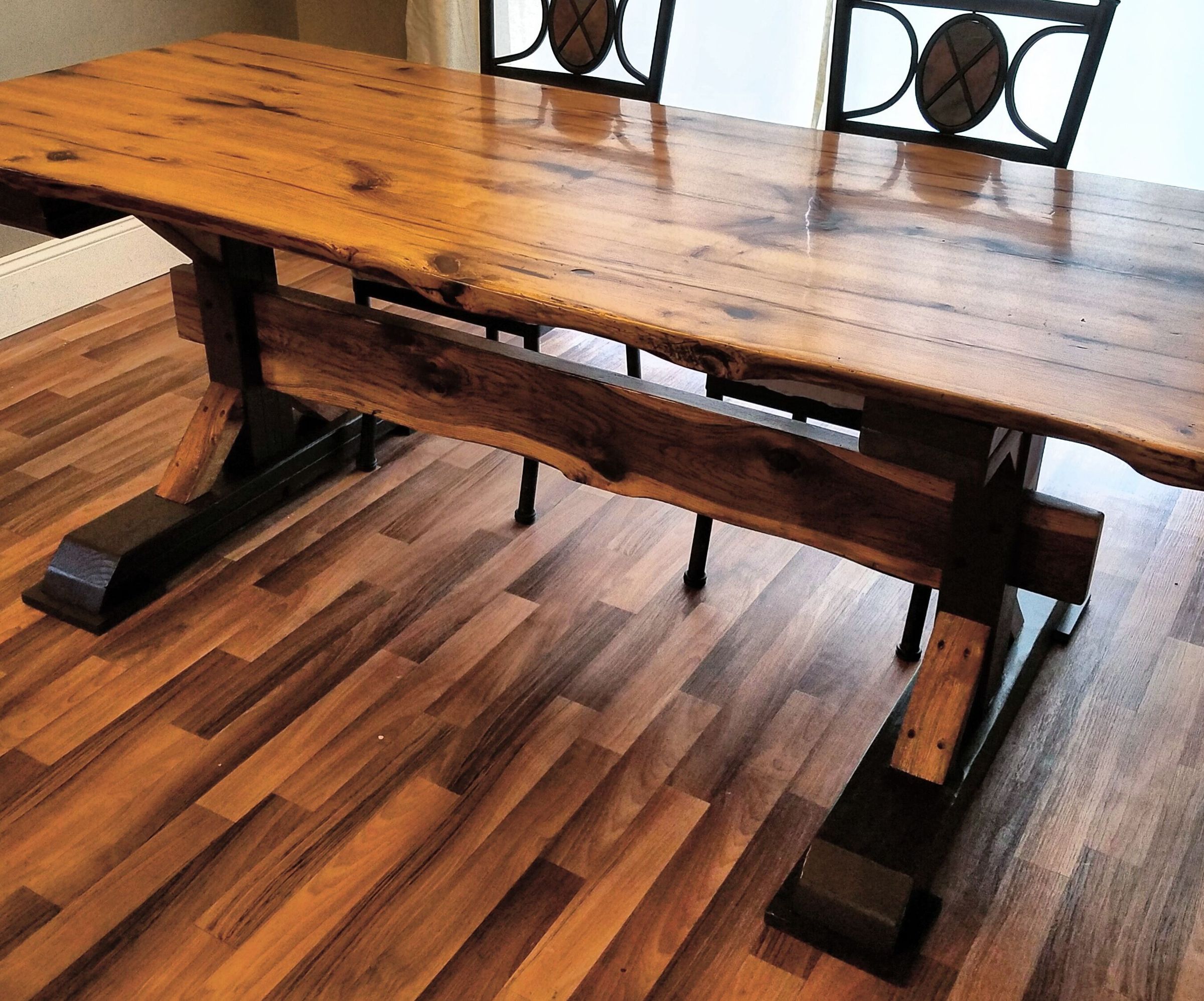 Reclaimed Oak Trestle Table