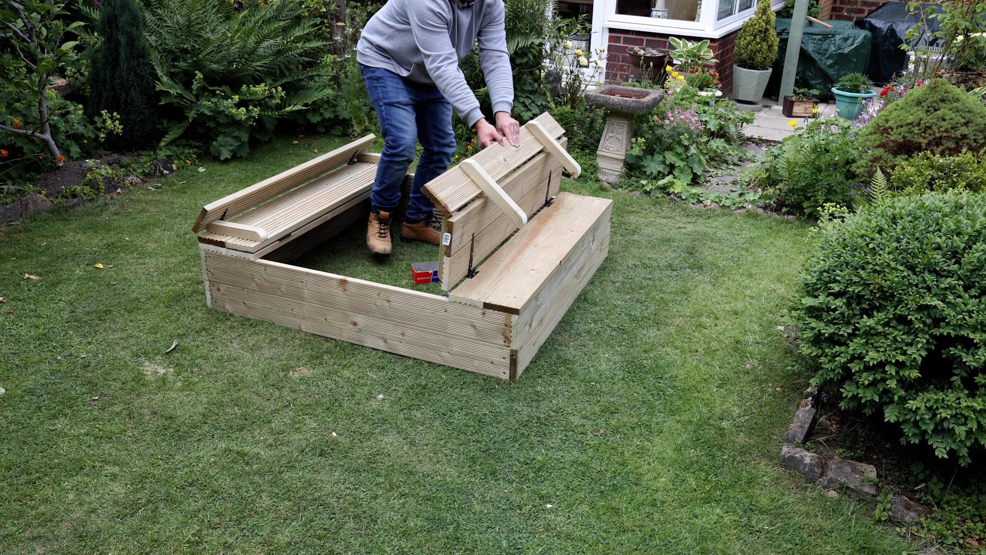 Kids Sandpit With Seating Lid 3 Steps (with Pictures) Instructables