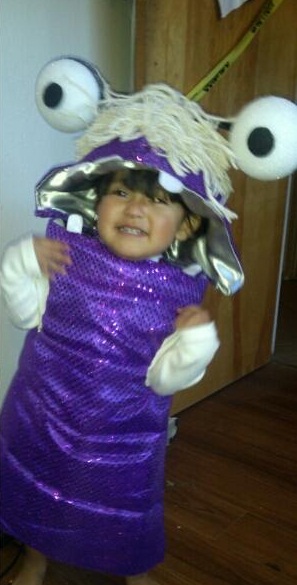 boo dressed as a monster costume