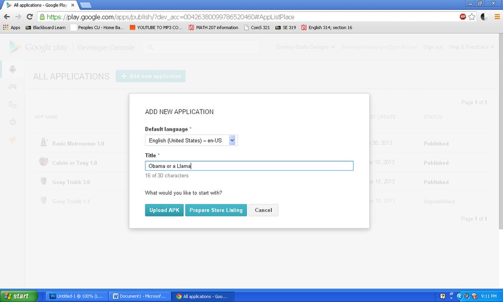 android app to the google play store