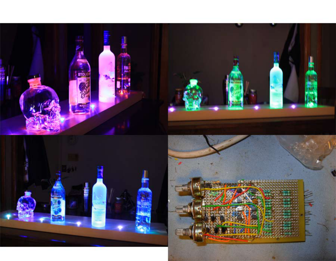 DIY guide for Arduino Powered RGB LED Vodka Shelf with step-by-step instructions