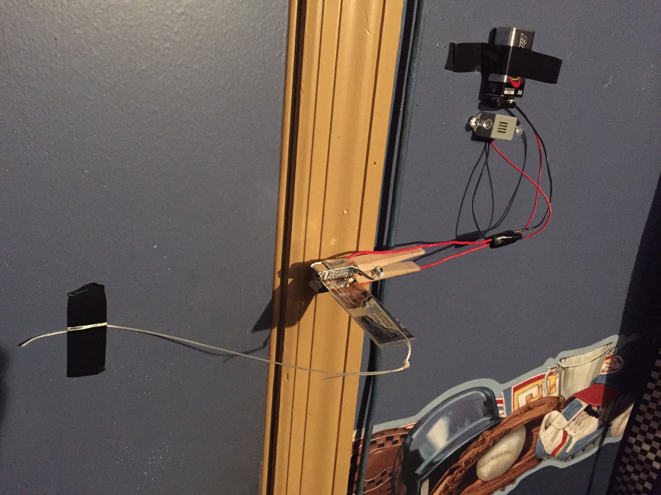 Trip Wire Alarm Clothespin Activated 14 Steps (with Pictures