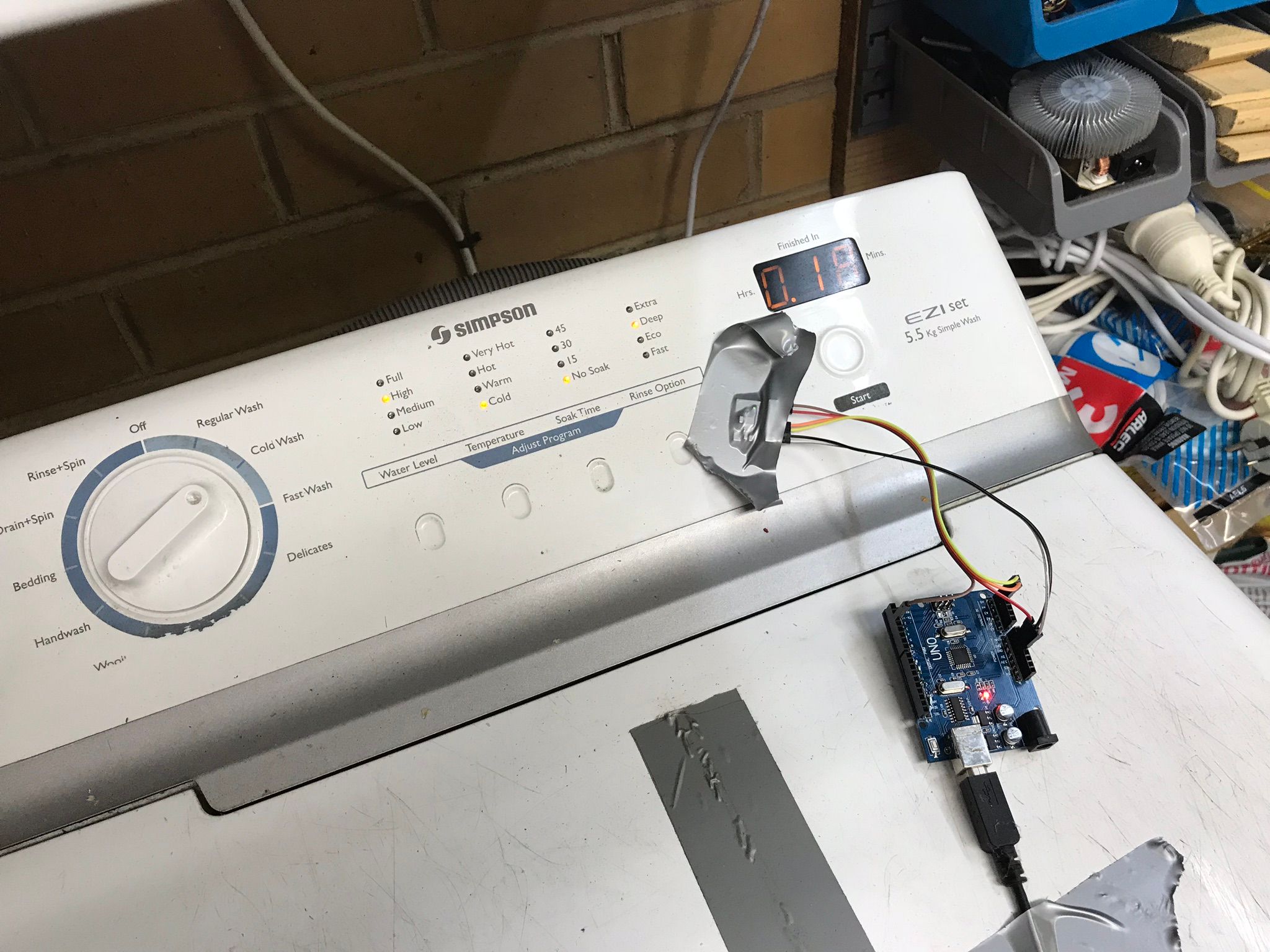Arduino Washer Dryer Alert Push Notification to Phone With Blynk 5