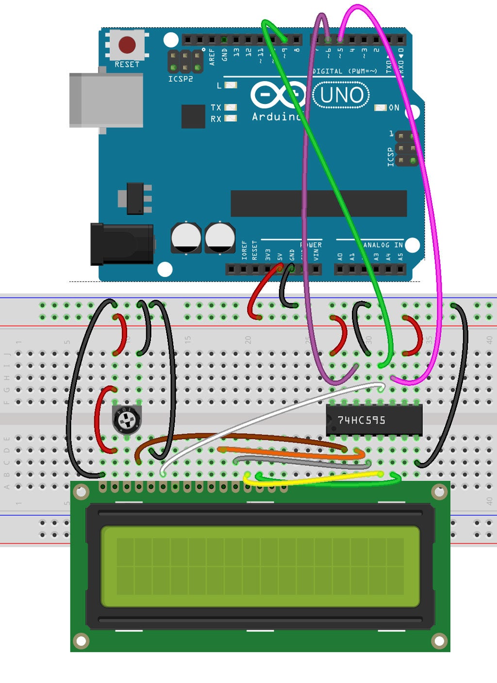 Interfacing LCD With Arduino Using Only 3 Pins : 7 Steps (with Pictures ...