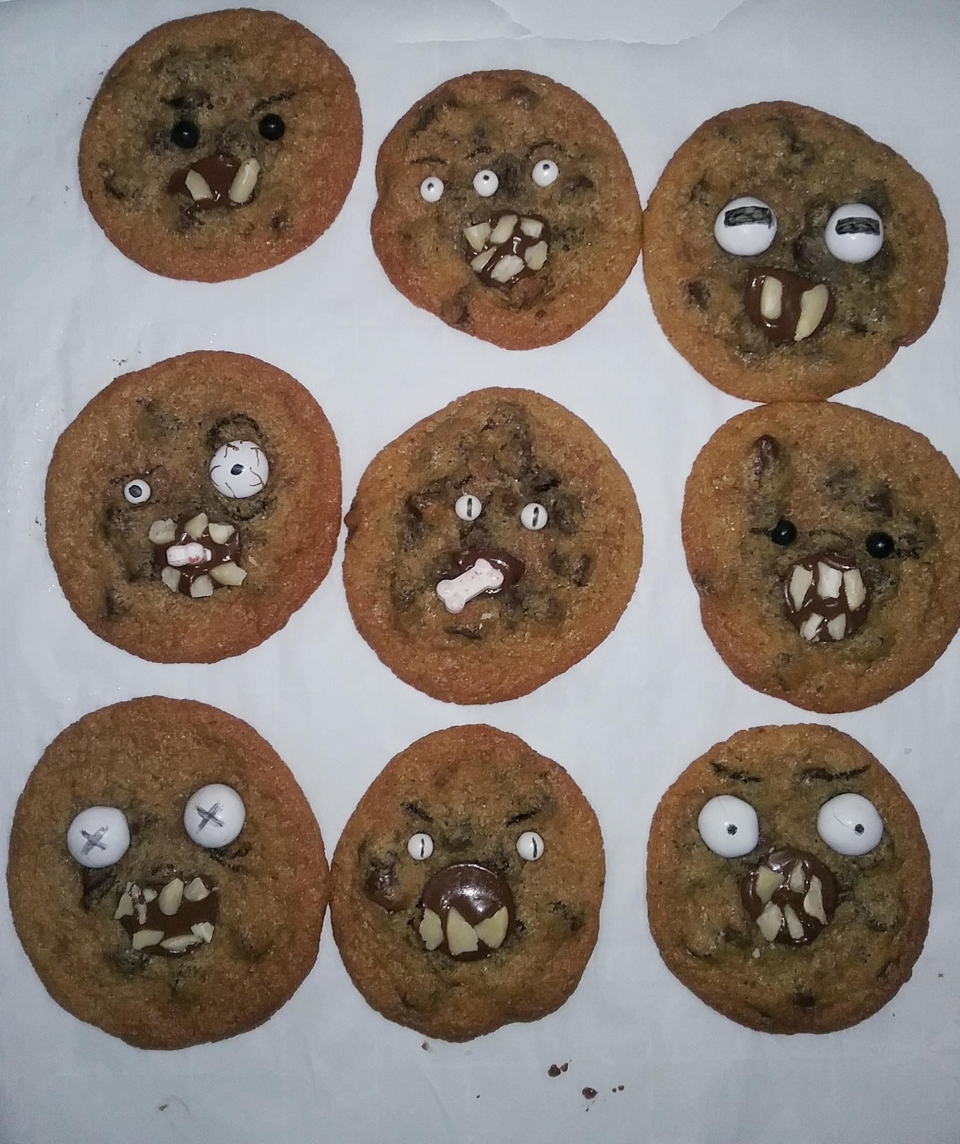 Creepy Chocolate Chip Cookies